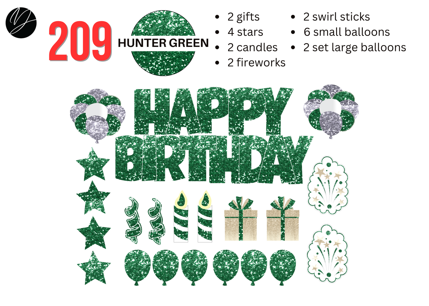 209 HUNTER GREEN GLITTER