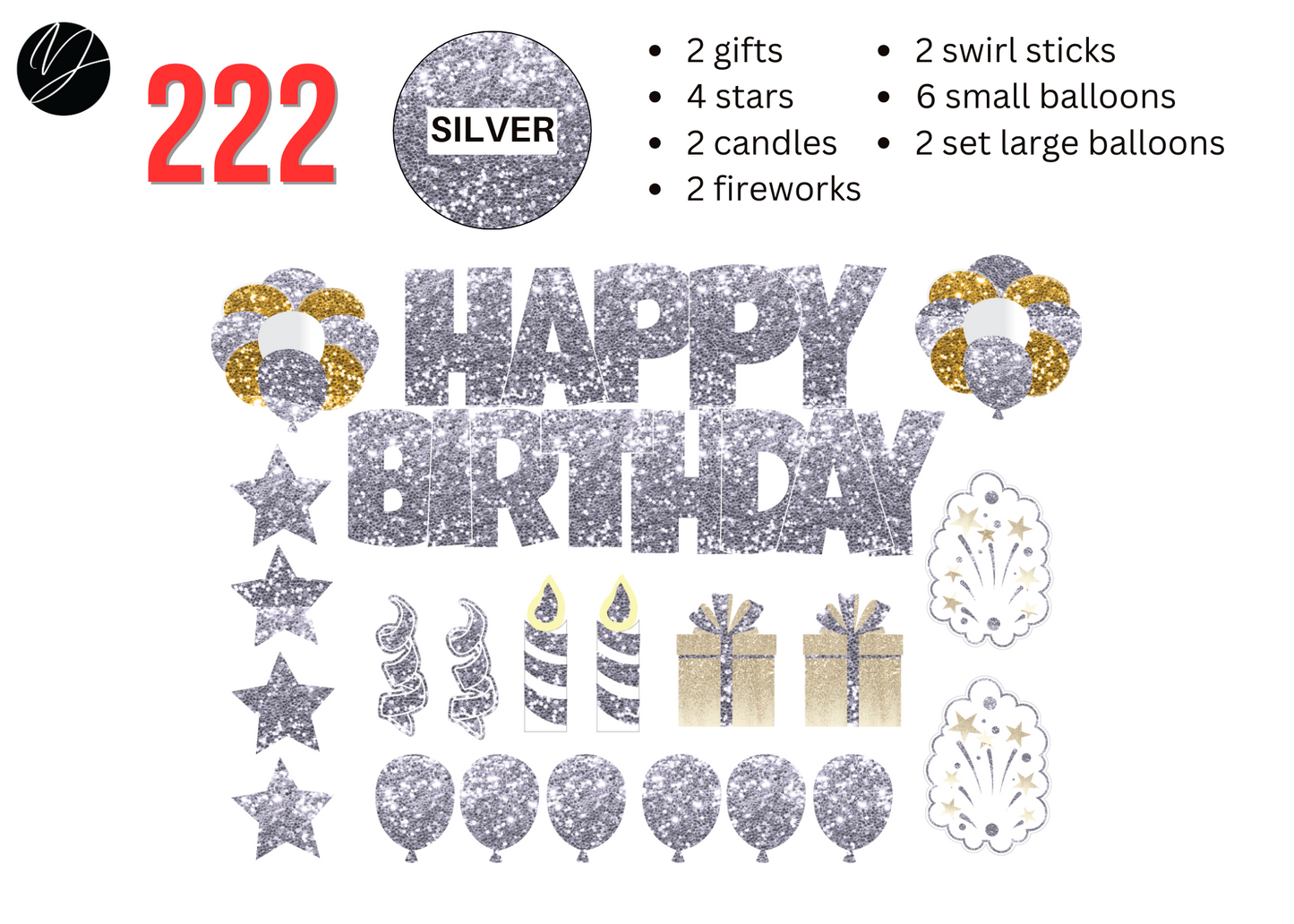 222 SILVER GLITTER