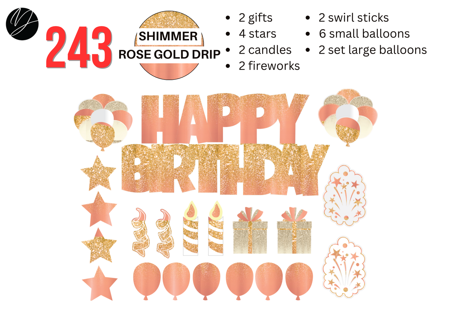 243 SHIMMER ROSE GOLD DRIP