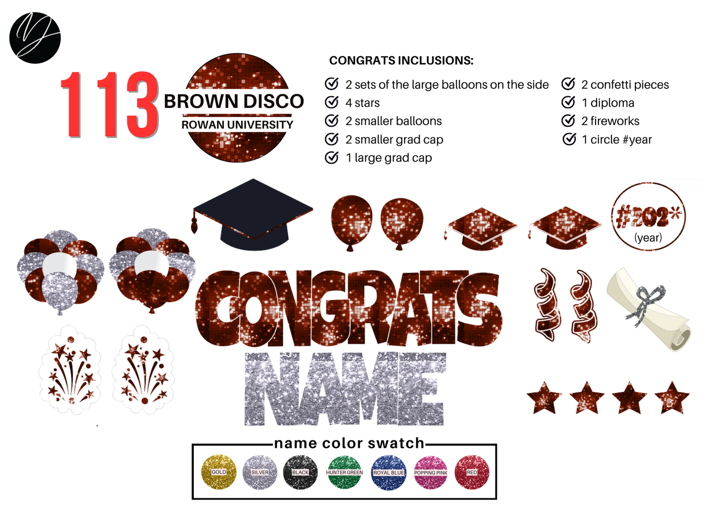 113 Brown Disco Congrats