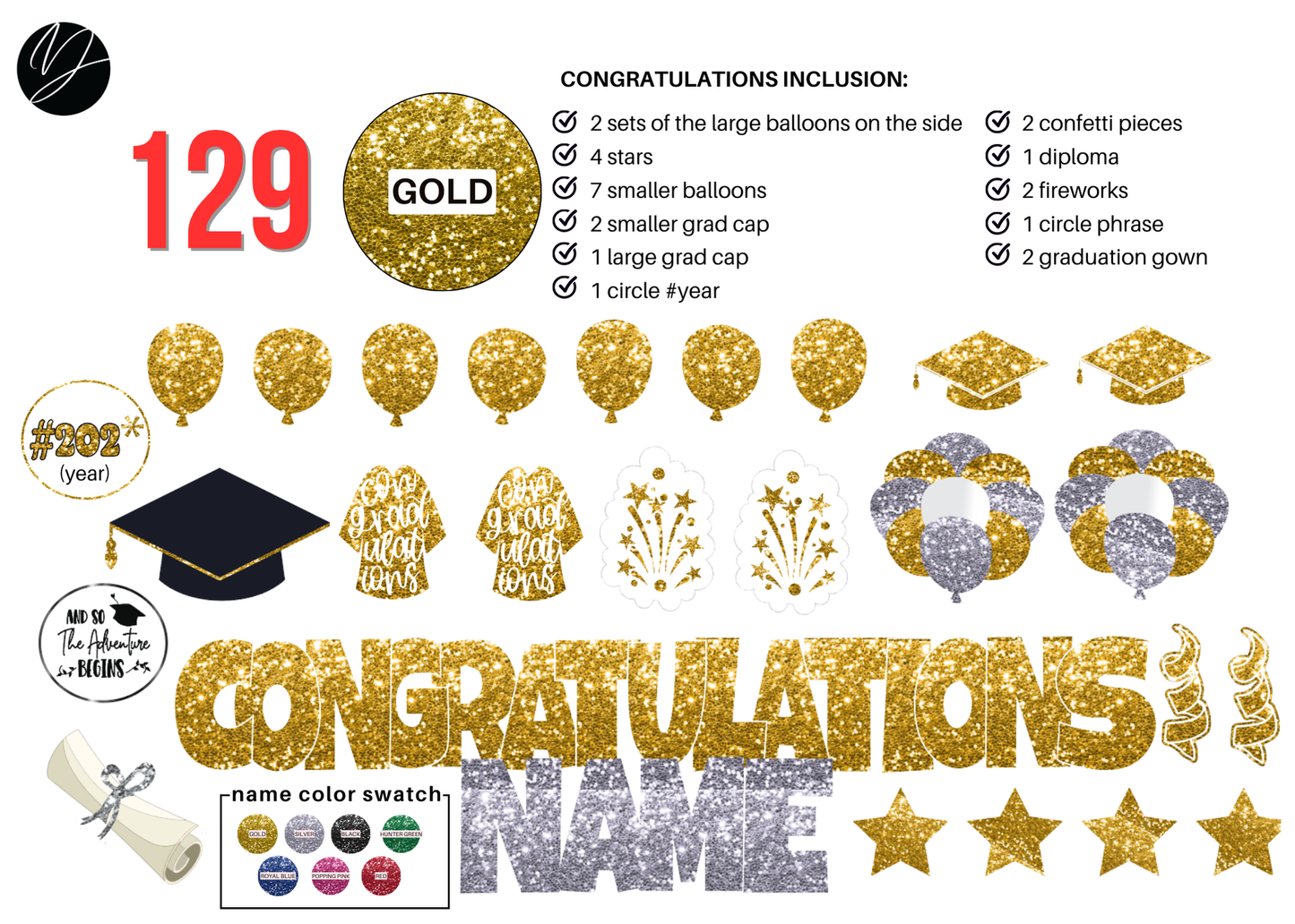 129 Gold Congratulations