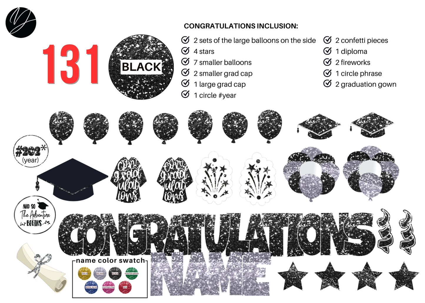 131 Black Congratulations
