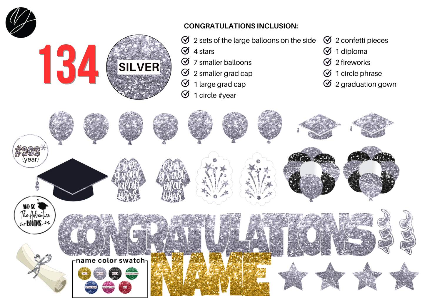 134 Silver Congratulations