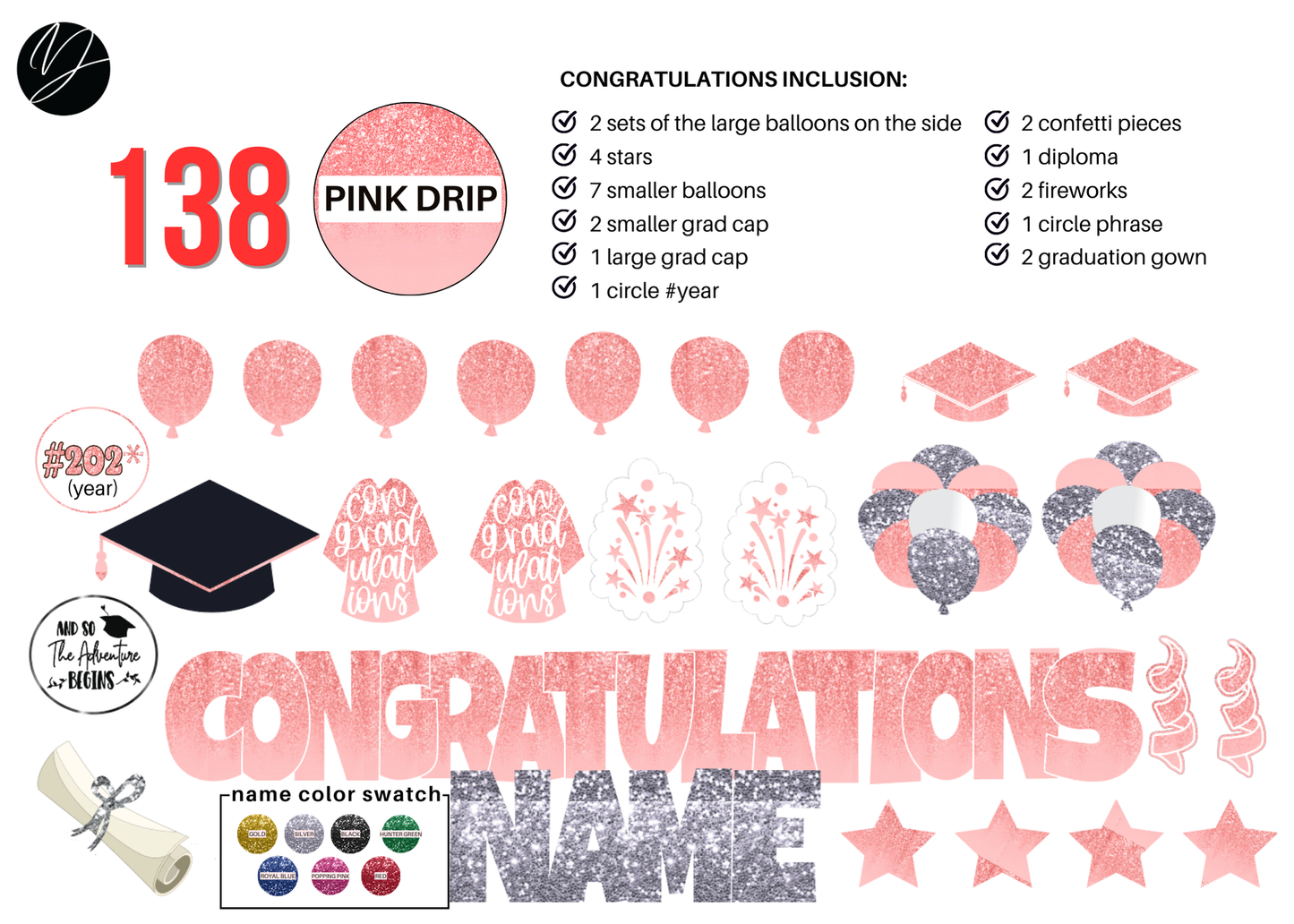138 Pink Drip Congratulations
