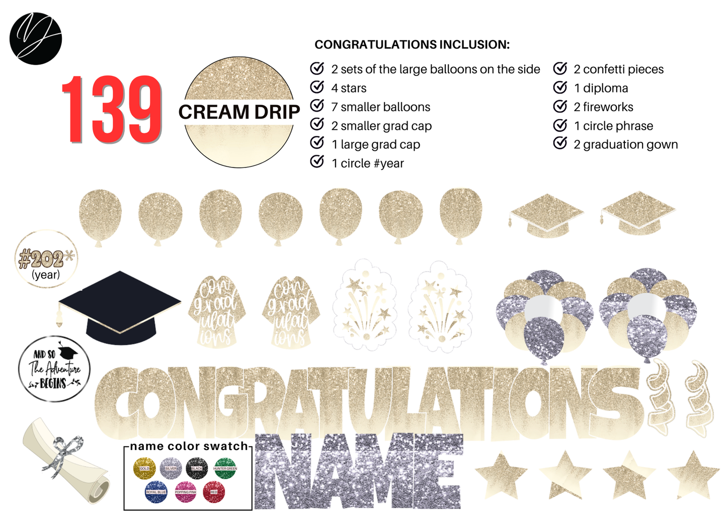 139 Cream Drip Congratulations