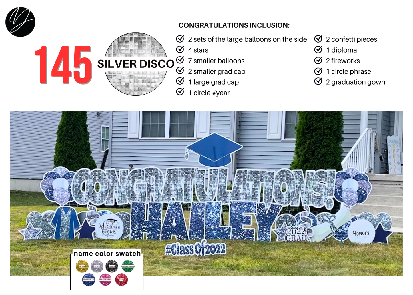 145 Silver Disco Congratulations