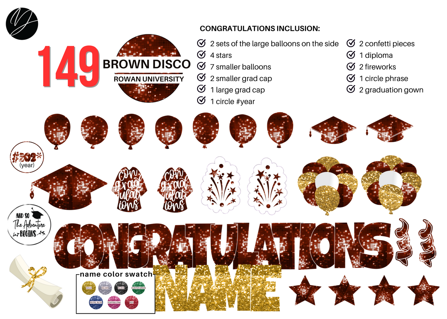 149 Brown Disco Congratulations