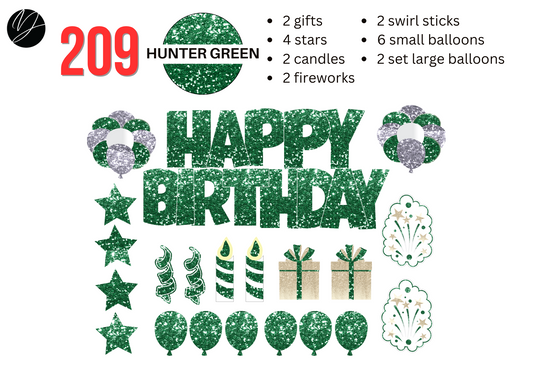 209 HUNTER GREEN GLITTER
