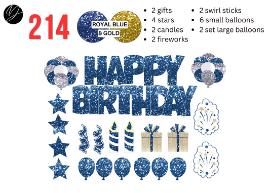 214 ROYAL BLUE & GOLD GLITTER