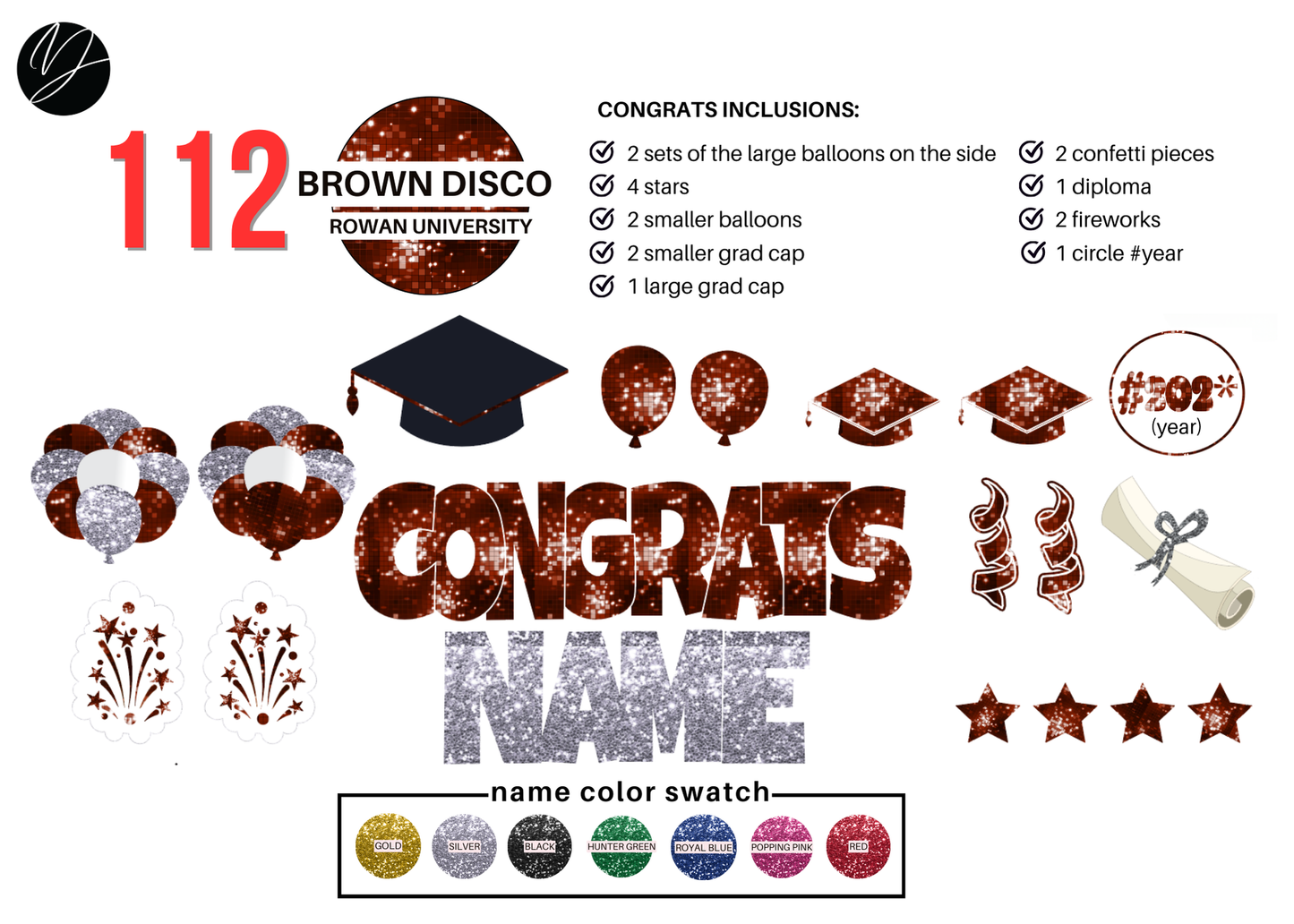 112 Brown Disco Congrats