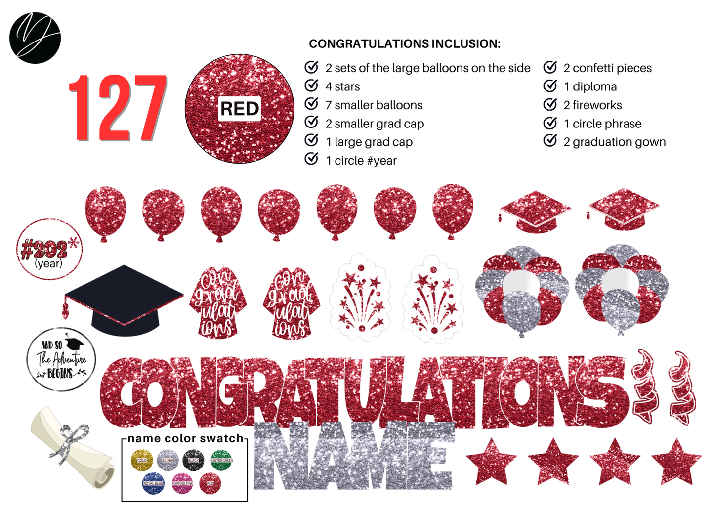 127 Red Congratulations