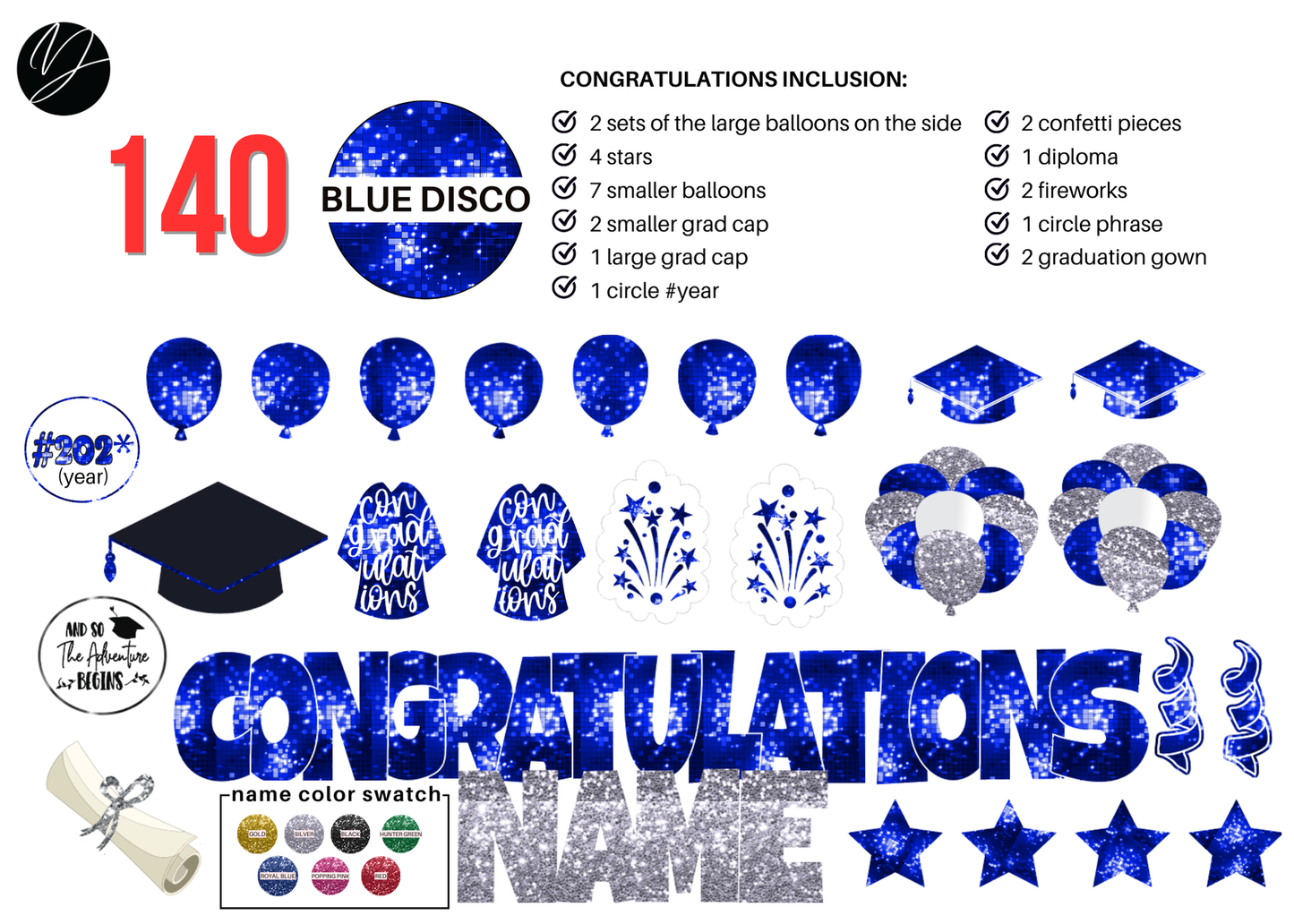 140 Blue Disco Congratulations