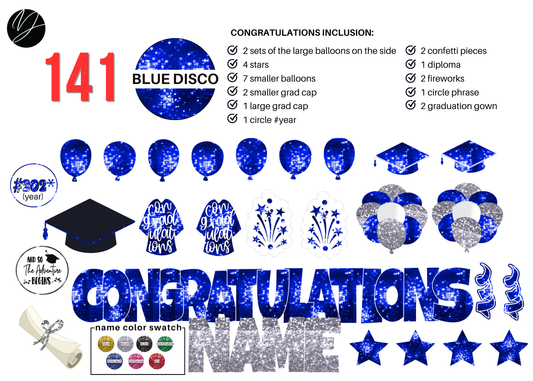 141 Blue Disco Congratulations