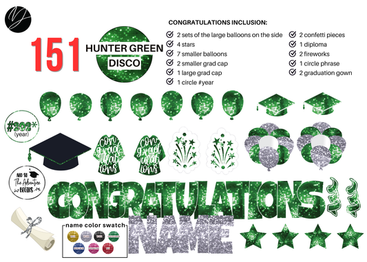 151 Hunter Green Disco Congratulations