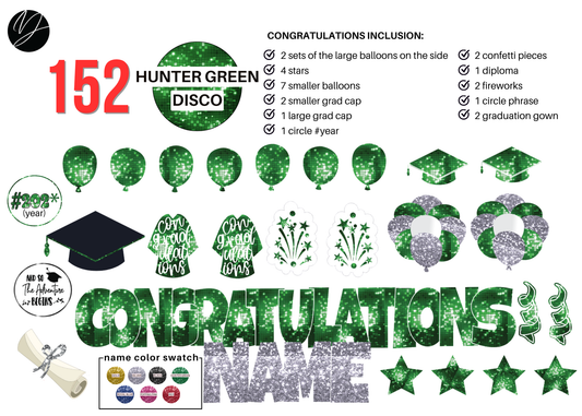 152 Hunter Green Disco Congratulations