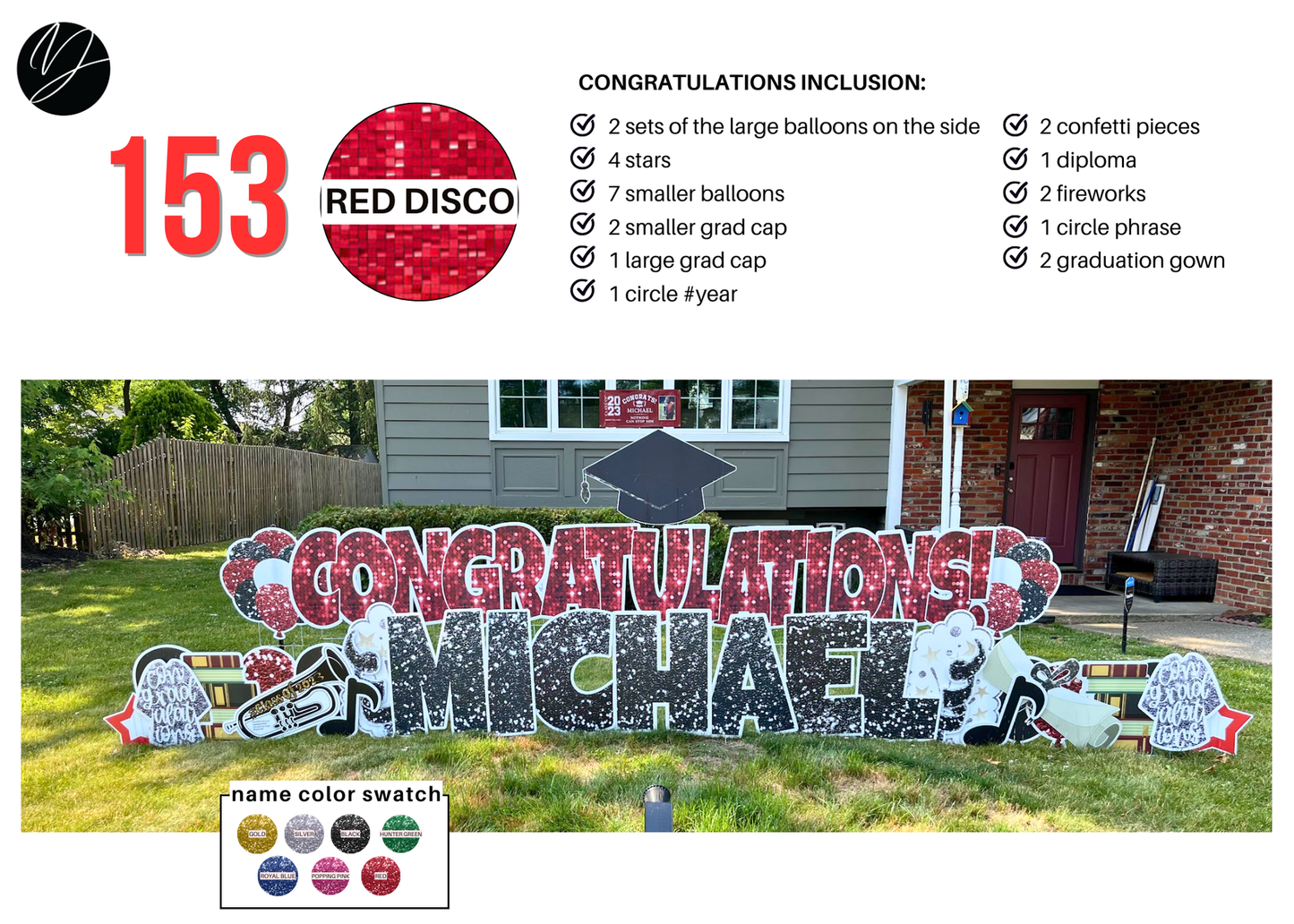 153 Red Disco Congratulations