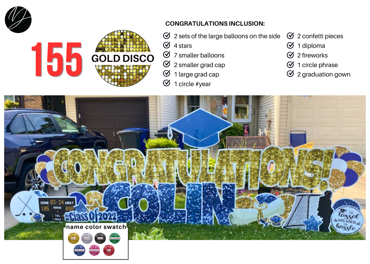 155 Gold Disco Congratulations